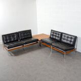 Suite of 4 low chairs or sofa 1950 vintage