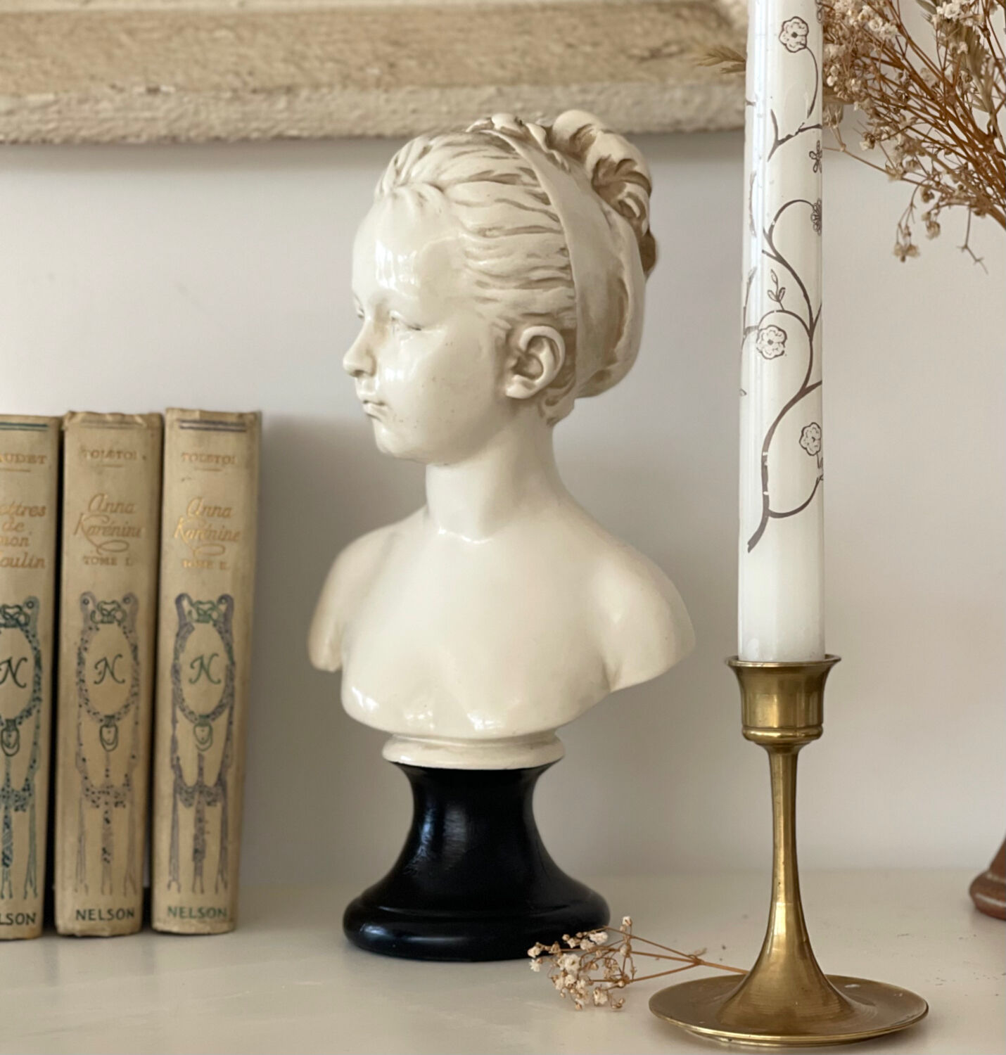 Glazed terracotta bust