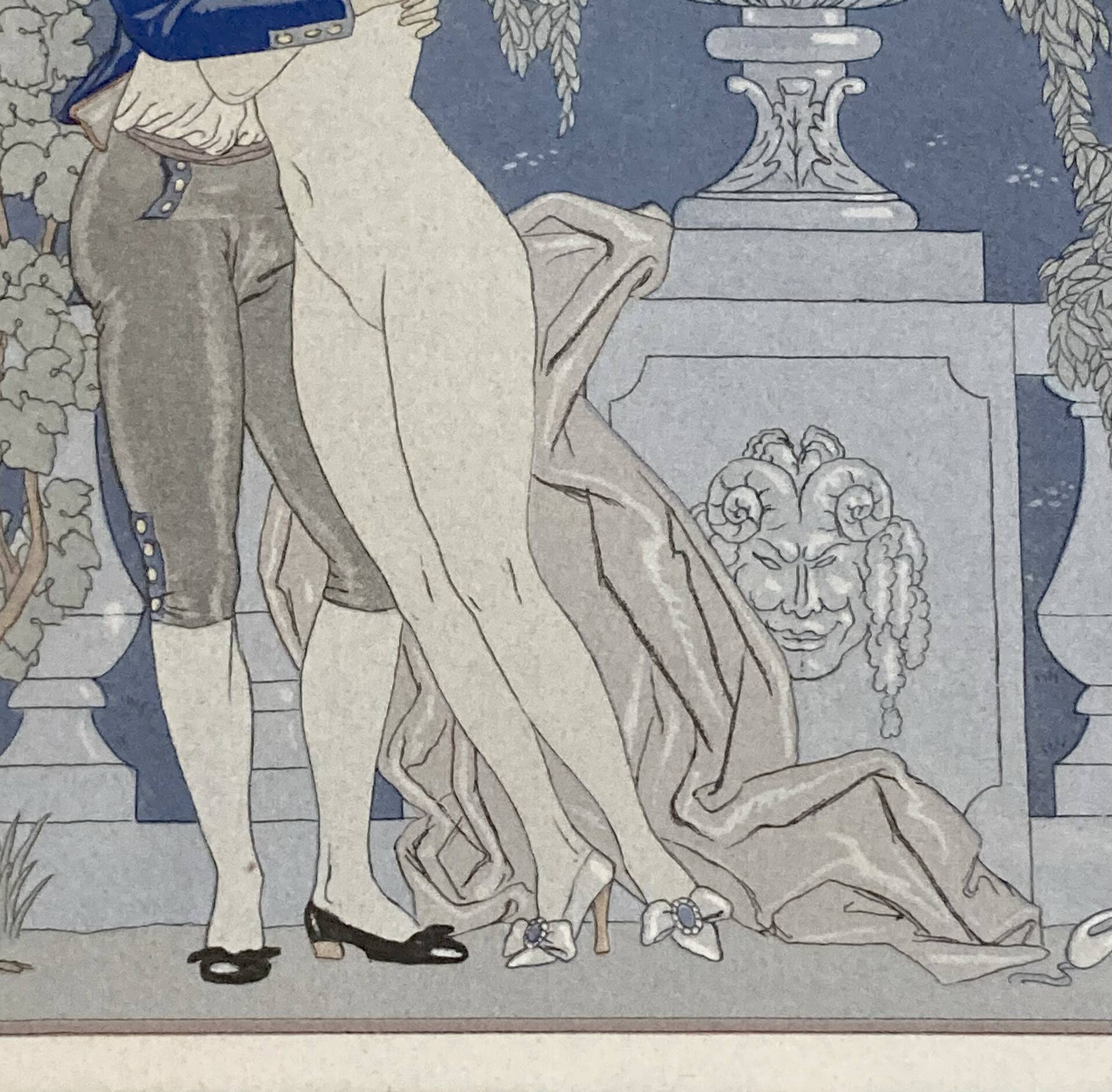 Framed lithograph signed by Georges Barbier (1882-1932)