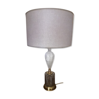 Glass lamp and brass Art Deco style