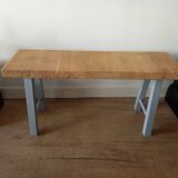 Oak and steel bench