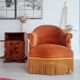 Fauteuil crapaud en velours doré