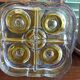 Dish with presentation compartments Walther kristallglass yellow