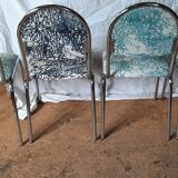 Series of vintage chrome chairs
