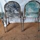 Series of vintage chrome chairs