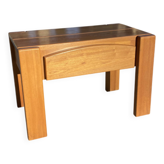 Regain / chapo Chevet en orme massif  1 tiroir en ceinture 1980 Signé