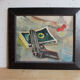 Tableau nature morte au pistolet signé HDA PASSANO