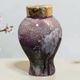 Small vase in Limoges porcelain – speckled purple decoration – Painted by Ma