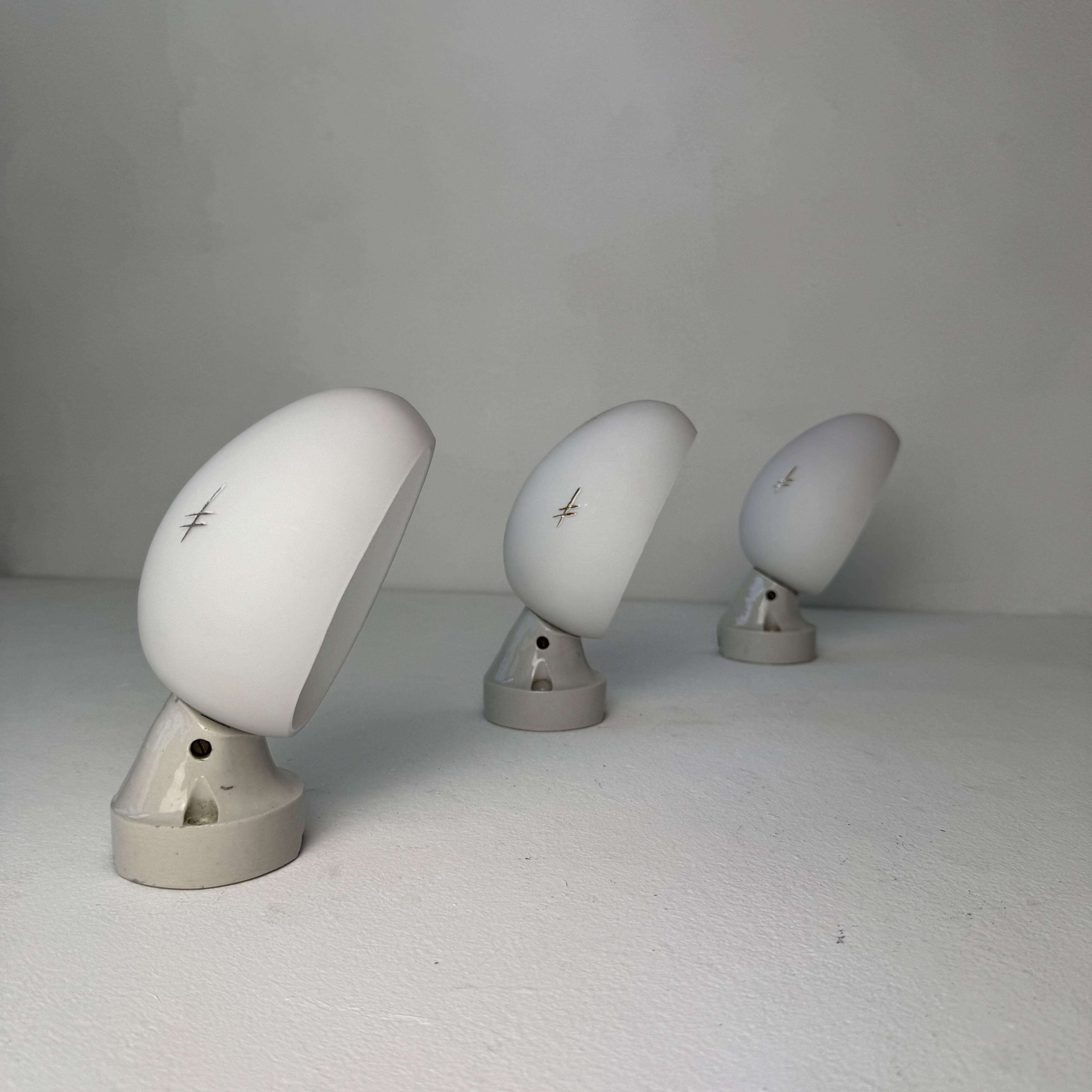LOT OF 3 OLD VINTAGE SLANTED WALL LIGHTS