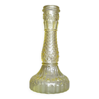 Bougeoir en verre coloré joaune soleil