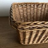 Panier de rangement ancien en rotin des vanniers XS