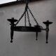 Round wrought iron vintage gothic medieval chandelier Réjane
