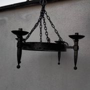 Lustre rond fer forgé médiéval vintage gothique Réjane