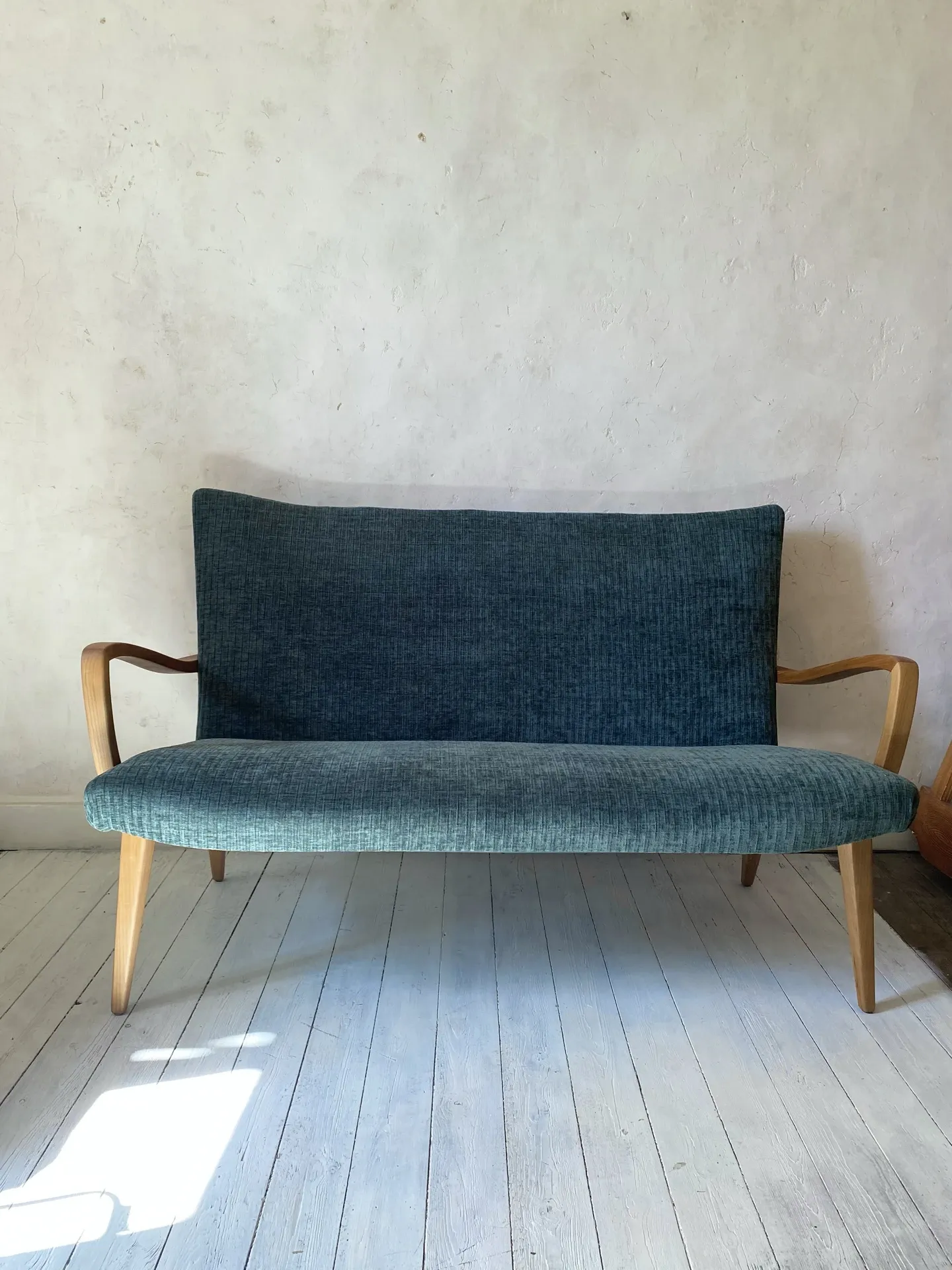 Renovated vintage Scandinavian bench