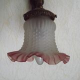 French Bronze Empire Style Ribbon & Bows Wall Light with Frilled Glass Shade 5140