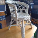 Vintage rattan children's armchair