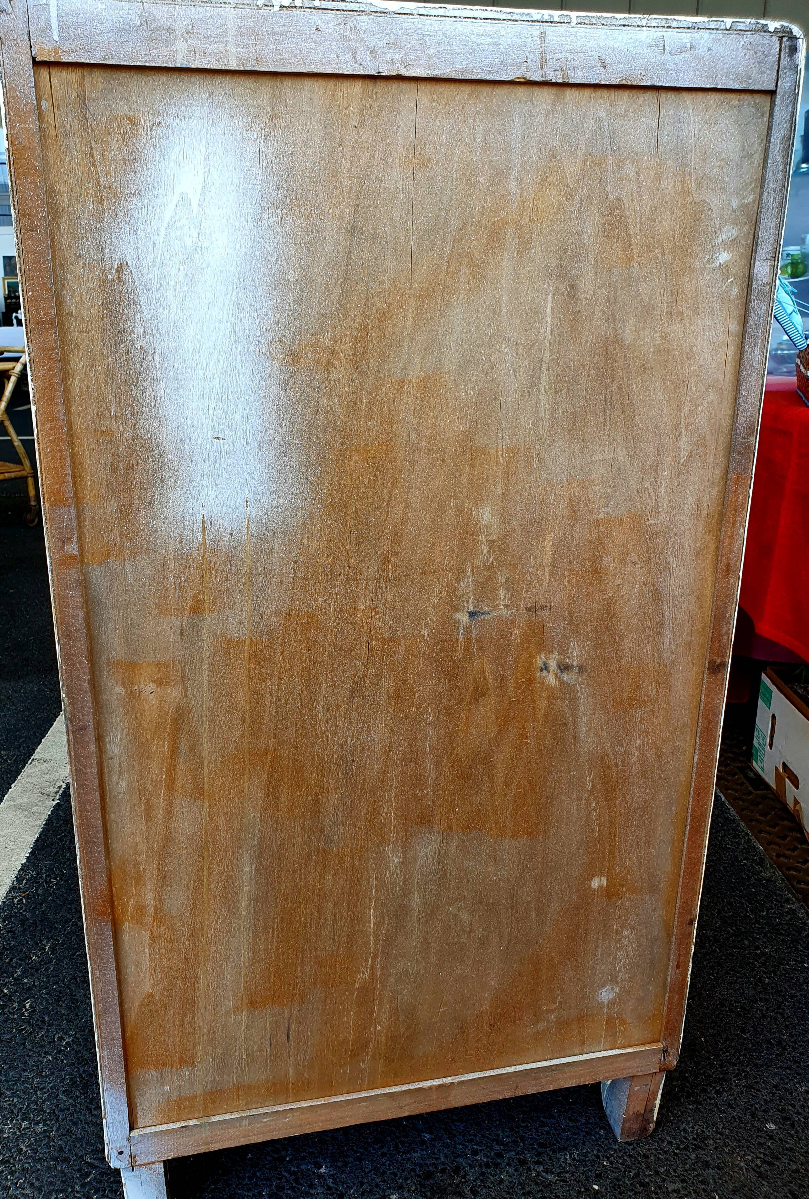 Vintage furniture with 5 drawers painted white