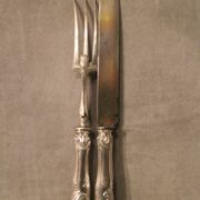 Cutting service knife handles silver Minerve style Rocaille Louis XV