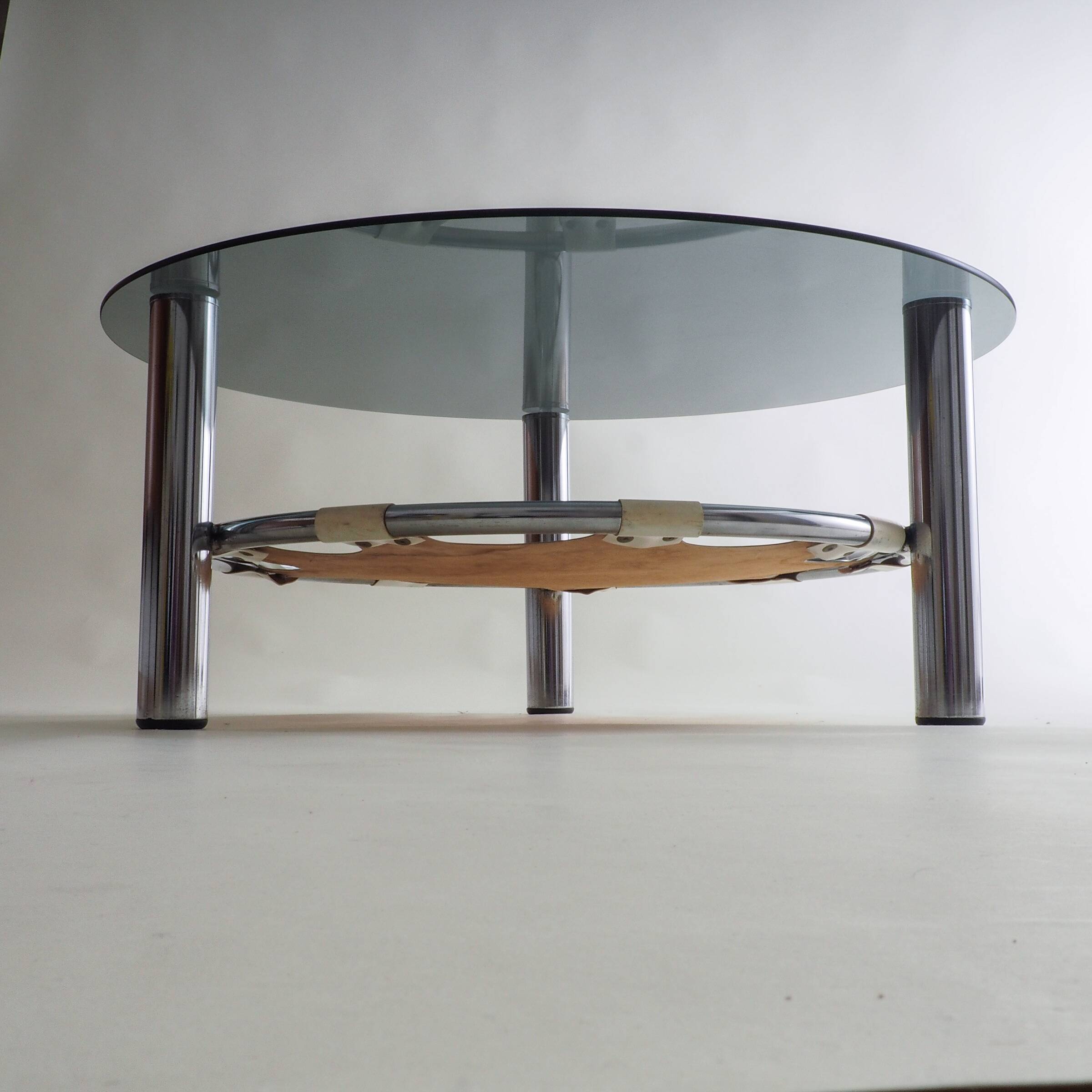 Space Age Glass And Chrome Coffee Table