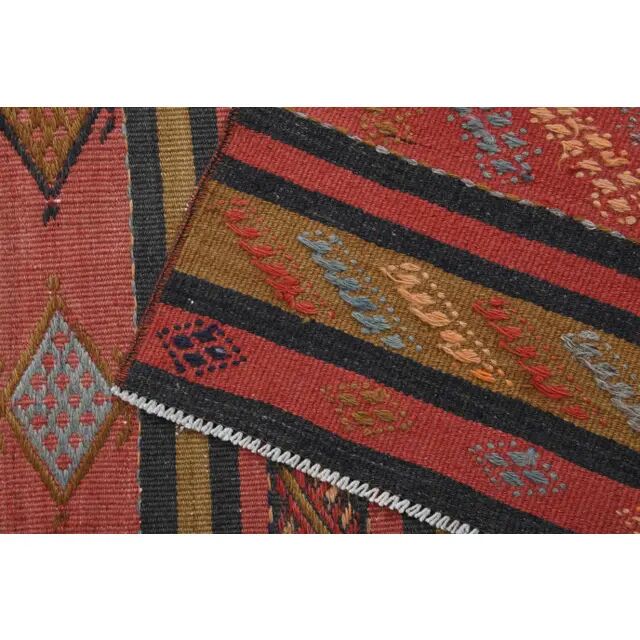 1970s Vintage Turkish Hand-Knotted Wool Cotton Red Runner Rug 117x227