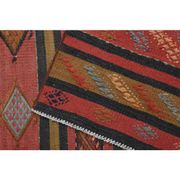 1970s Vintage Turkish Hand-Knotted Wool Cotton Red Runner Rug 117x227