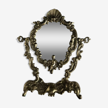 Table mirror in bronze 30x33cm