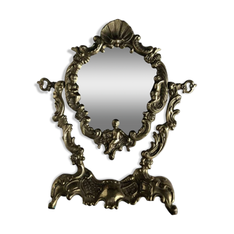 Miroir de table en bronze 30x33cm