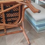 Vintage -Braided rattan sofa - chevron pattern