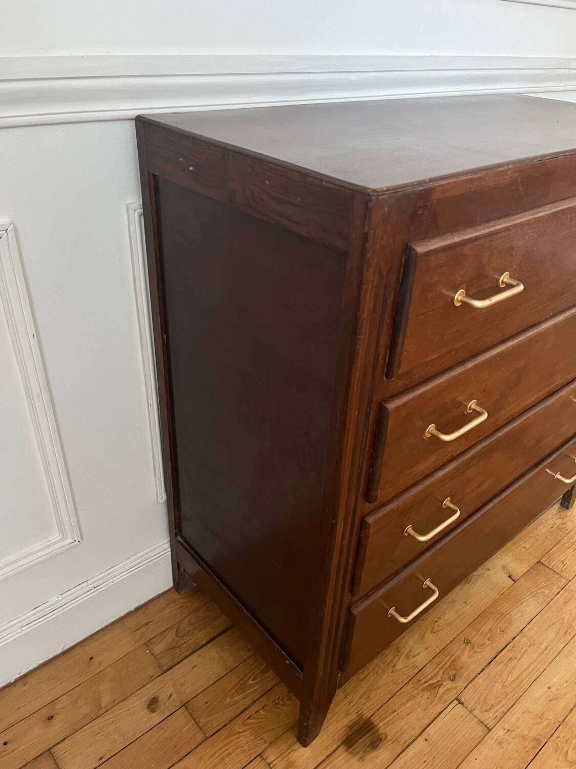 Commode en bois massif vintage années 60