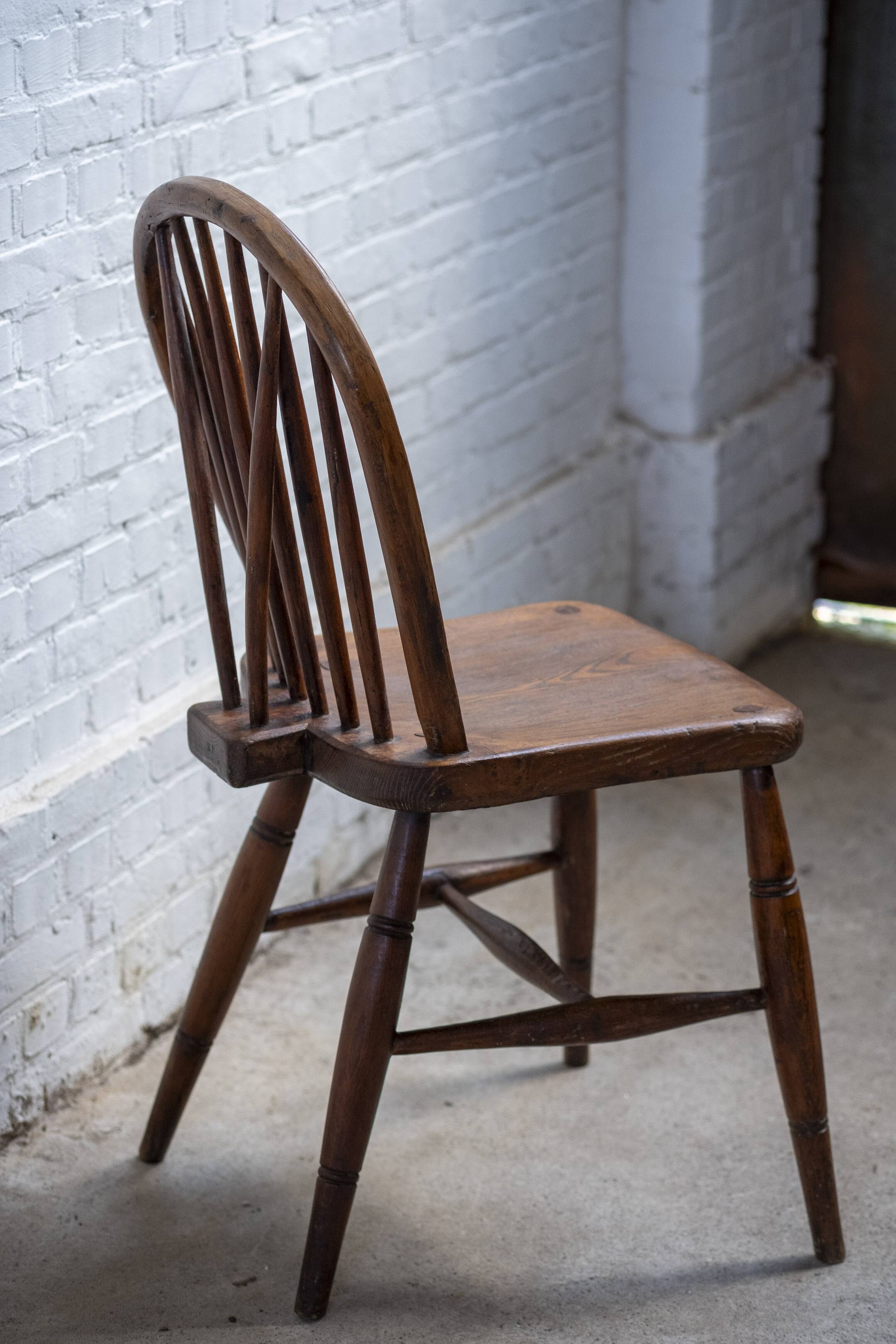 Early Charles Gibbons Windsor Chair in Elm, 1889 High Wycombe