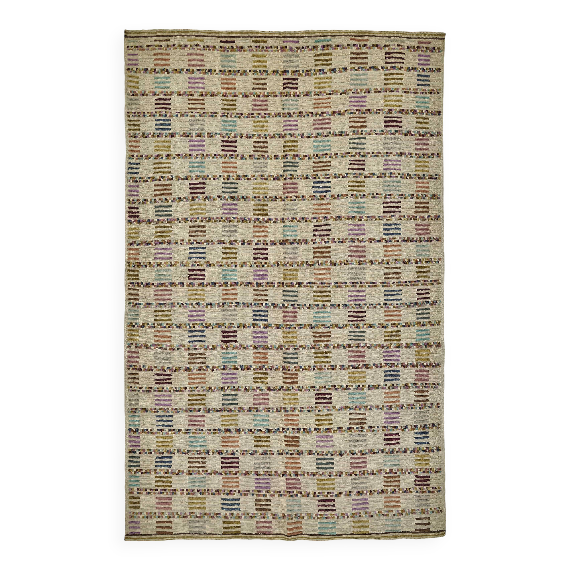 Handwoven Turkish Recycled Boho Rug 190 cm x 305 cm