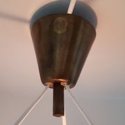 Suspension en verre orange et laiton vintage