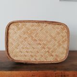 Braided wicker basket