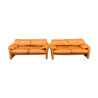 Pair of sofas Maralunga by Vico Magistretti