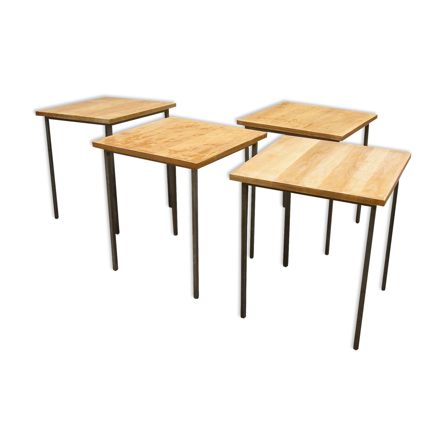 4 tables 1960 wood and metal