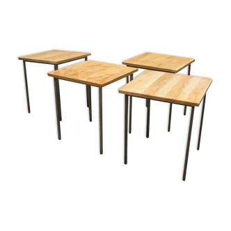4 tables 1960 wood and metal