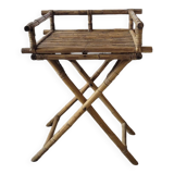 Bamboo and rattan folding table