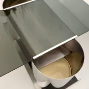 Rectangular Smoked Glass Coffee Table / Dry Bar in the style of François Mo