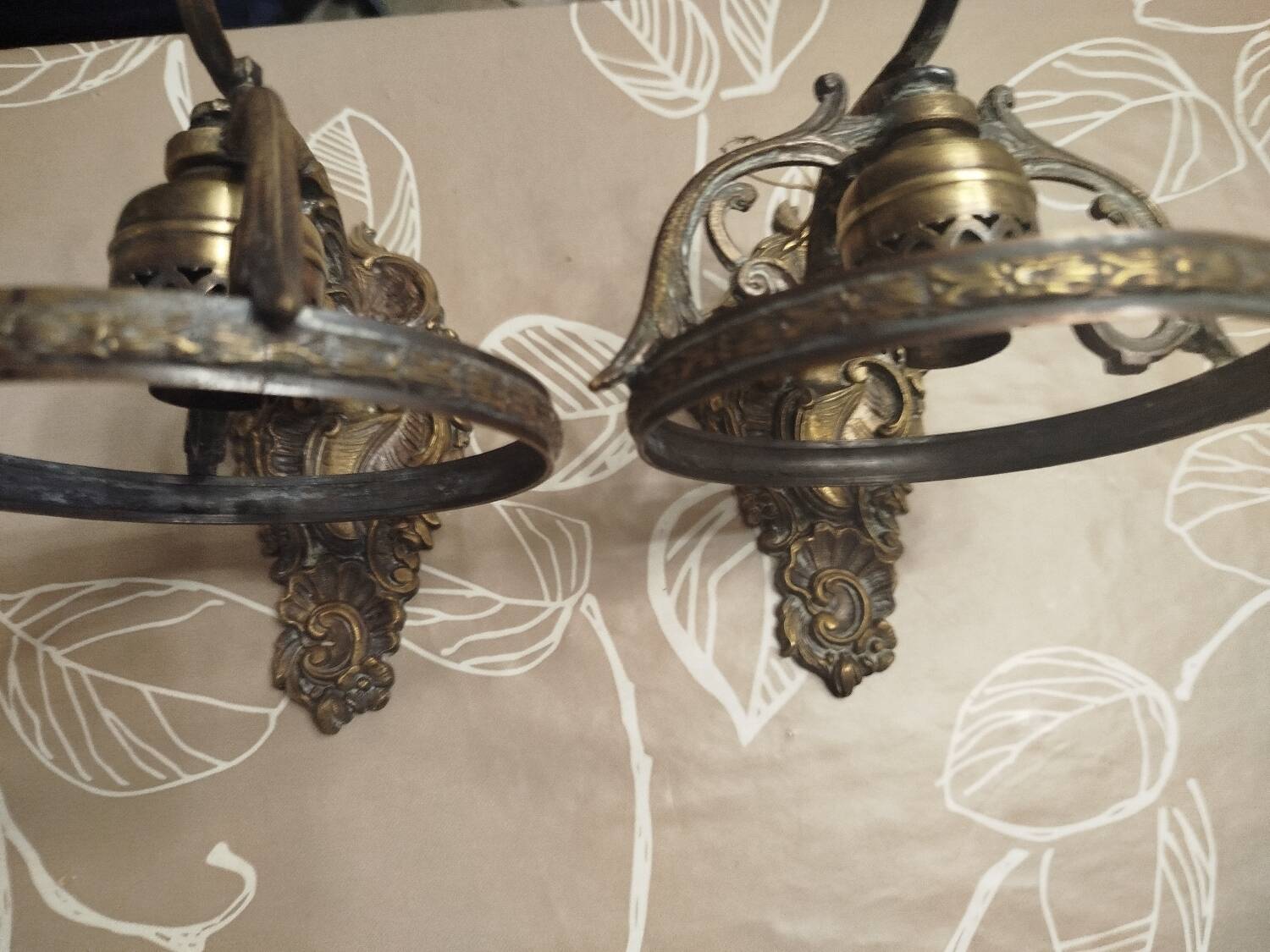 Appliques murales french vintage laiton