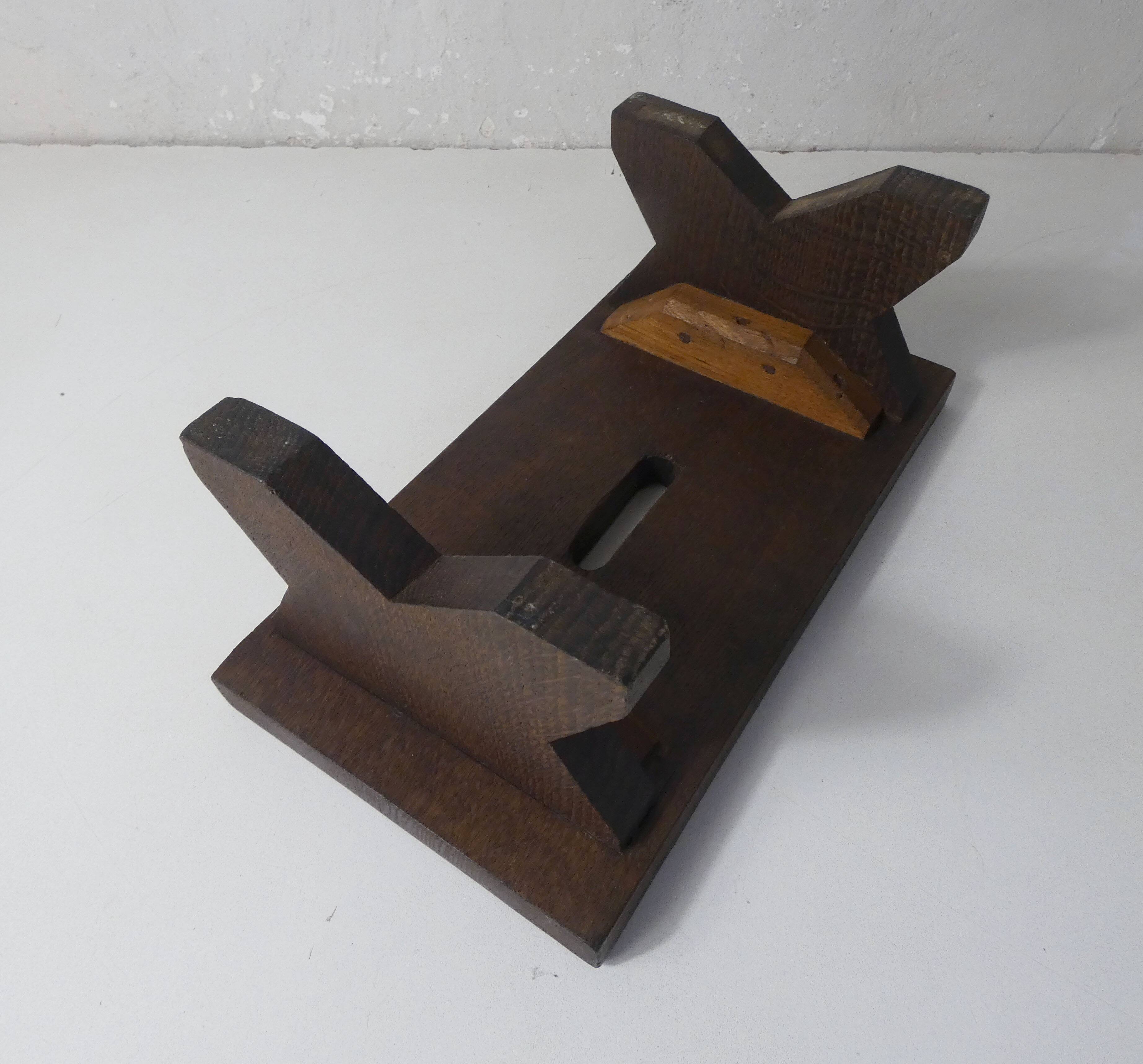 Old small wooden bench step in solid oak