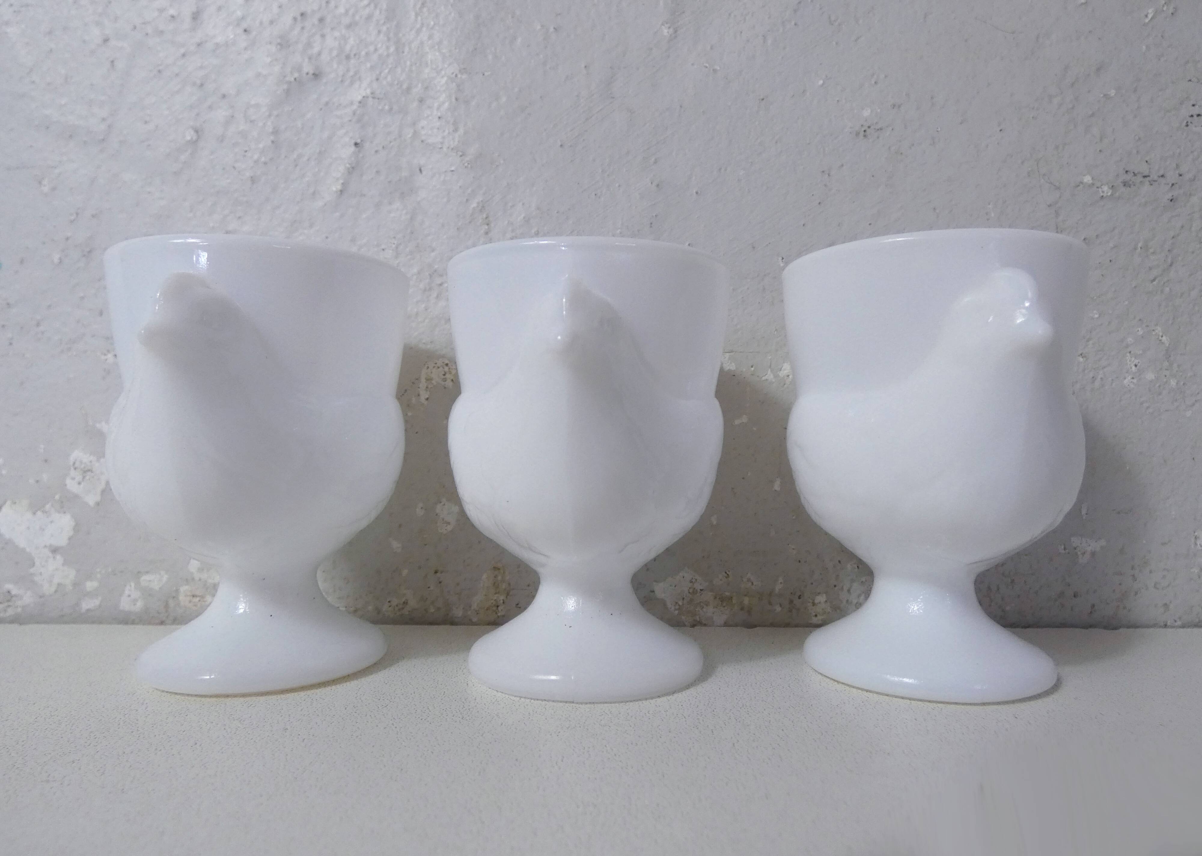 white chicken egg cups