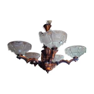 Lustre 5 bras Ezan modèle - cuivre