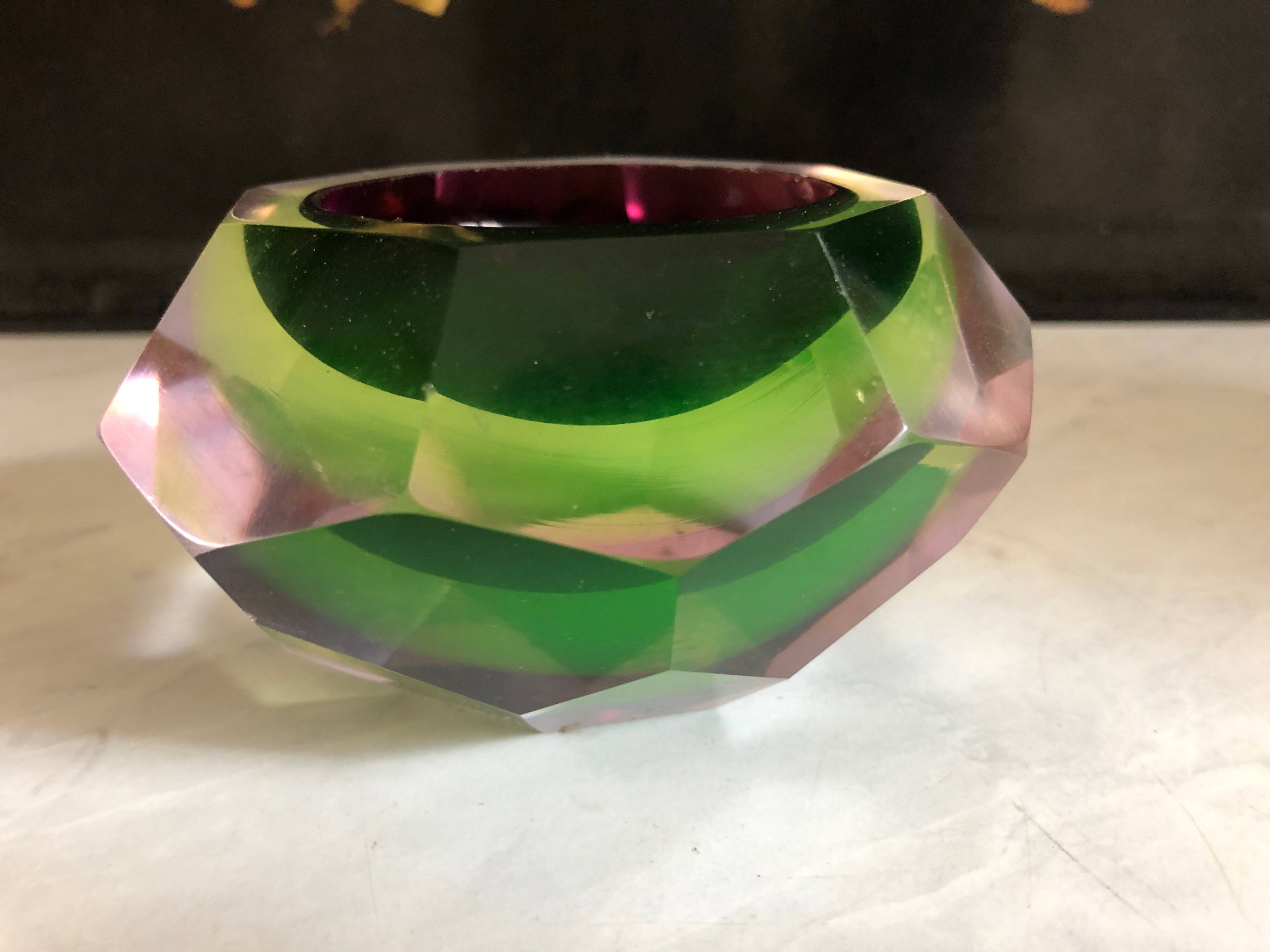 Murano/Flavio Poli Glass Ashtray, Italy c1960 Vintage design