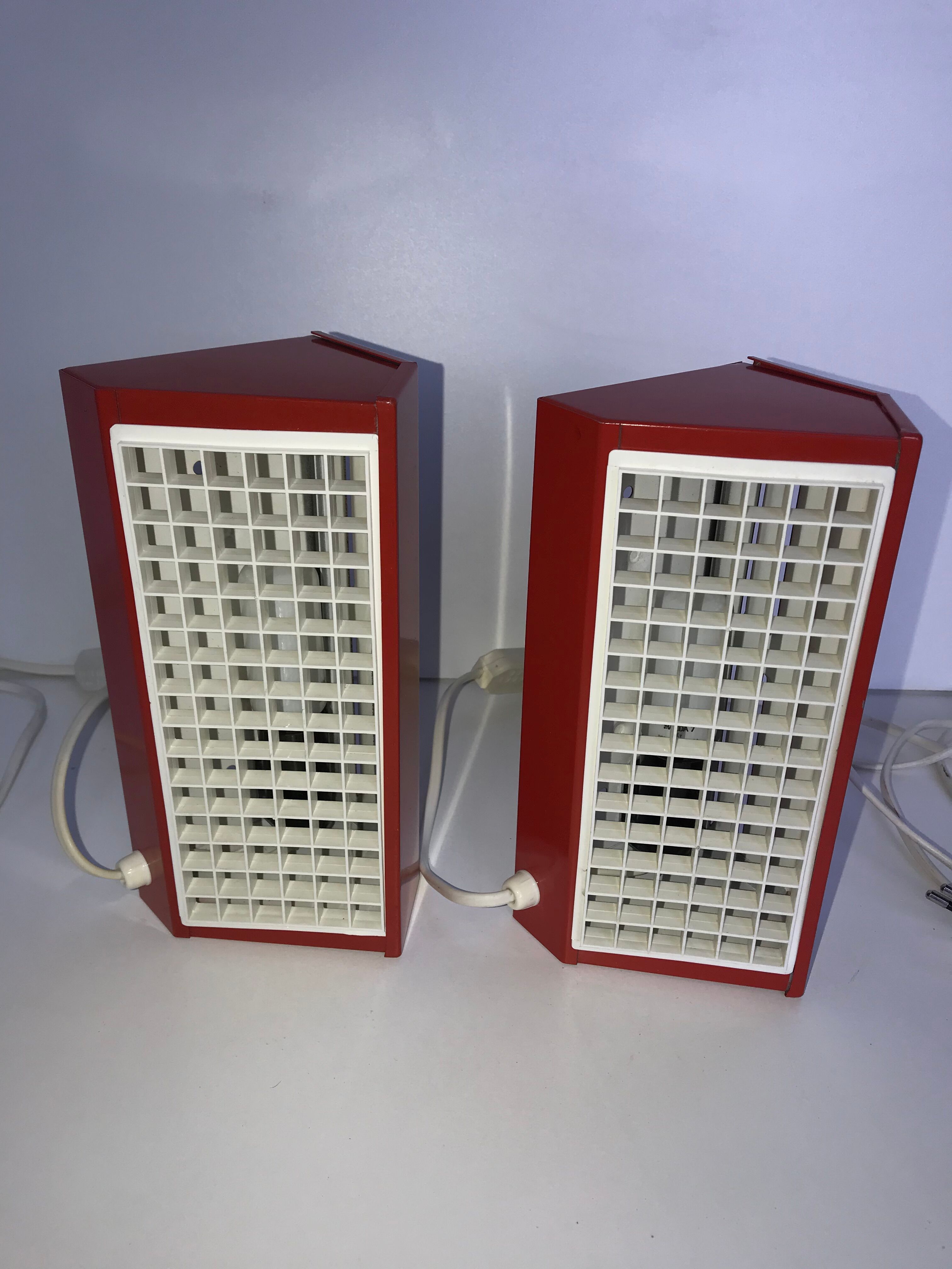 Pair of IKEA metal wall lights, type V204, red
