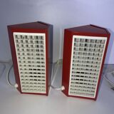 Pair of Ikea metal wall lights type V204 red