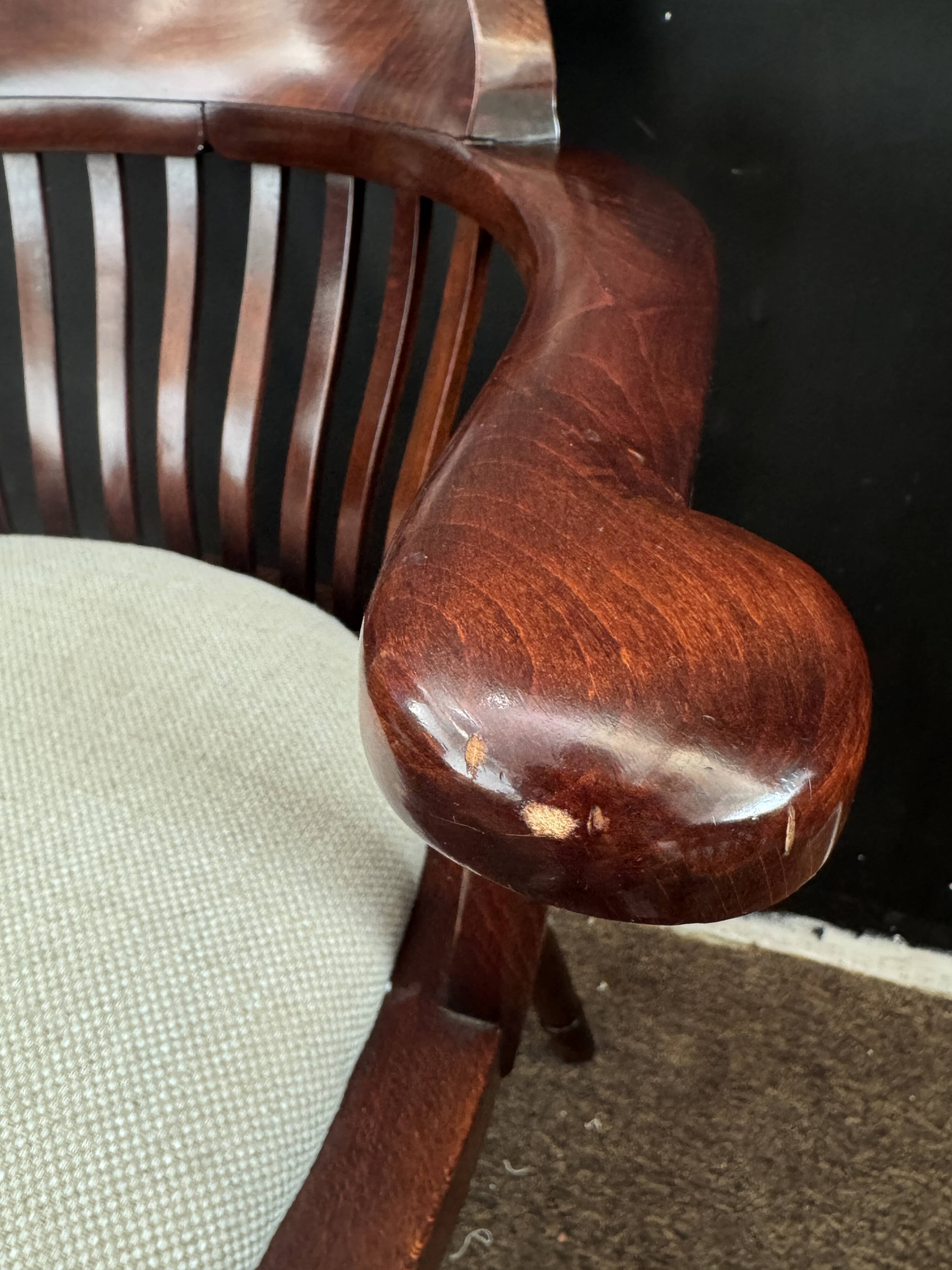 Wycombe English office chair - Dark wood