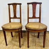 Pair of Louis XVI style caned chairs