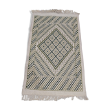 Tapis blanc et vert ethnique  75x135cm