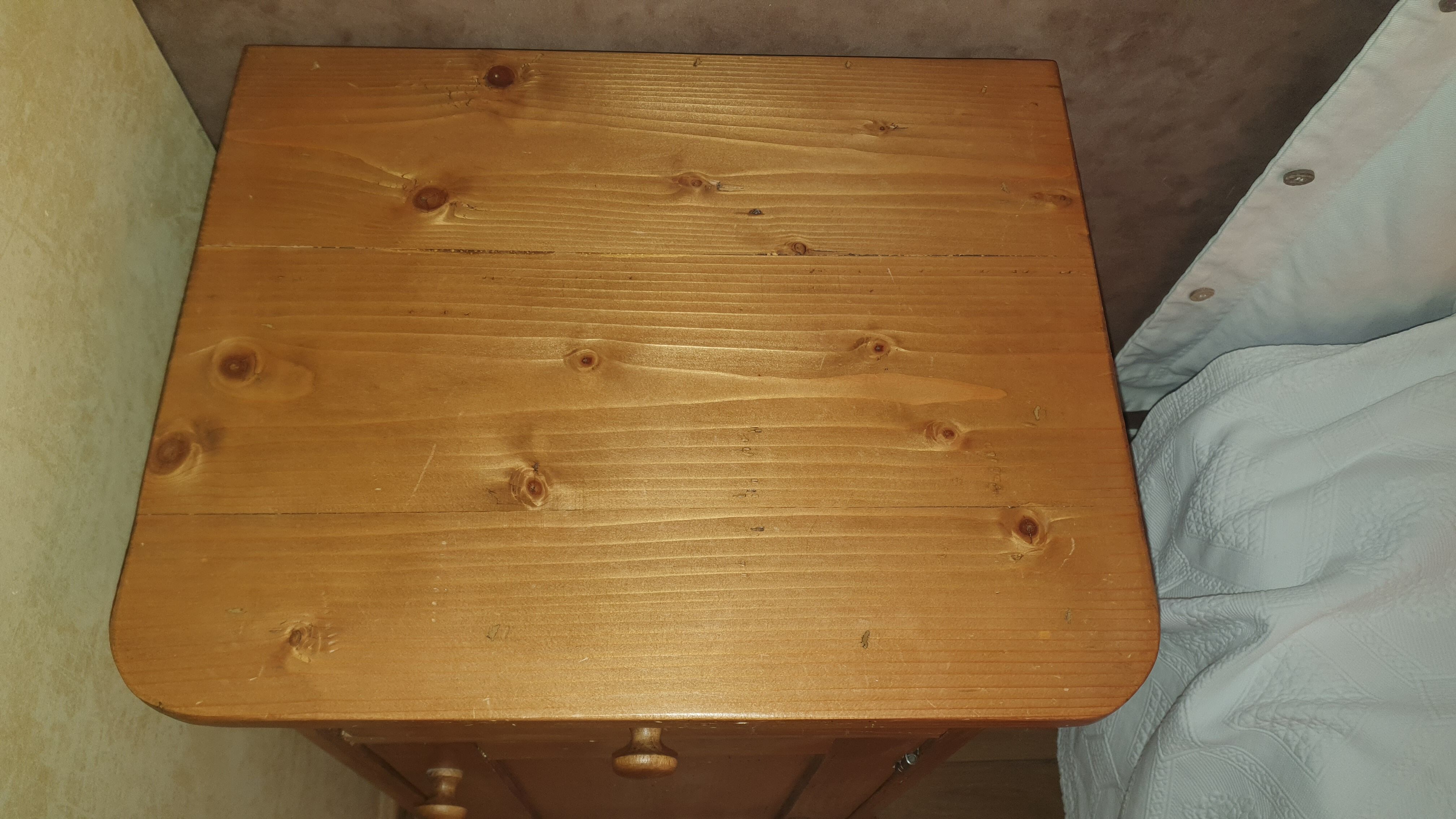 Interior's wooden bedside table