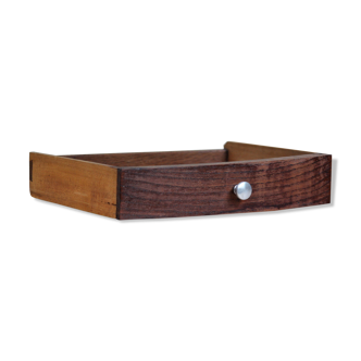 Wooden drawer with aluminum button